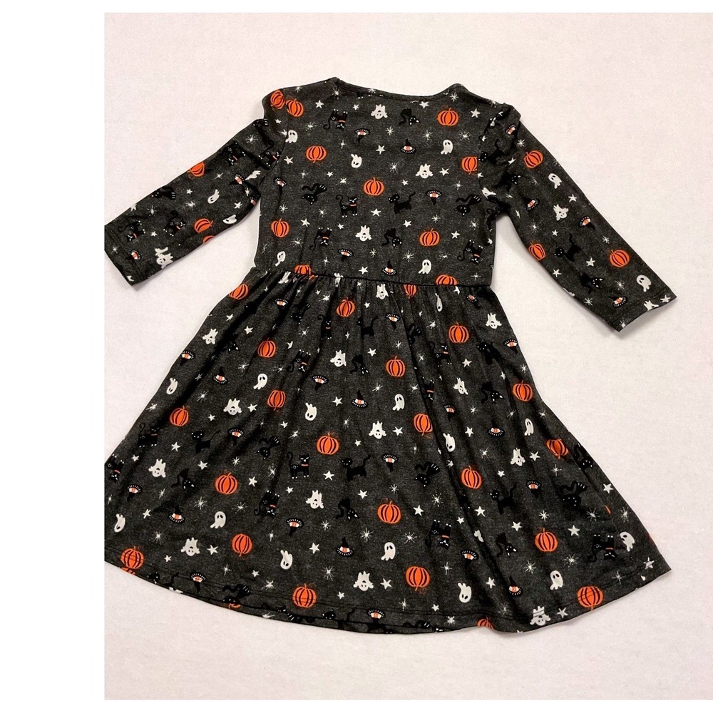 Emma & Elsa Girls Halloween Dress Grey Pumpkin Ghost Cat Size 5 SK-GKD3035H-173 - Picture 2 of 7